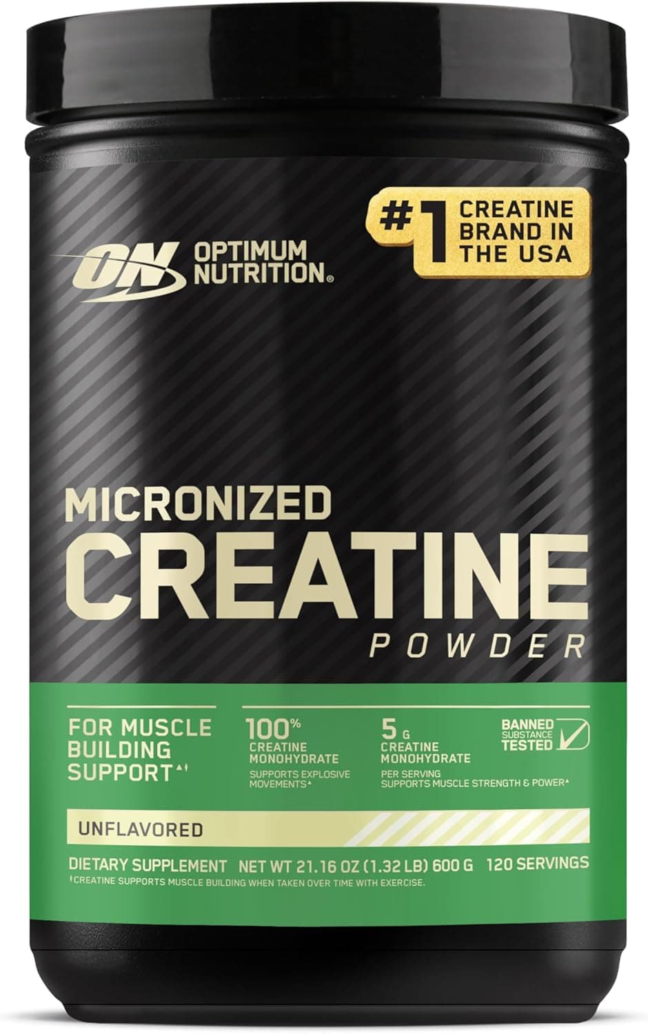 Optimum Nutrition Micronized Creatine Monohydrate Powder, Unflavored, 120 Servings, 600 Grams (Packaging May Vary) - image 1 of 1