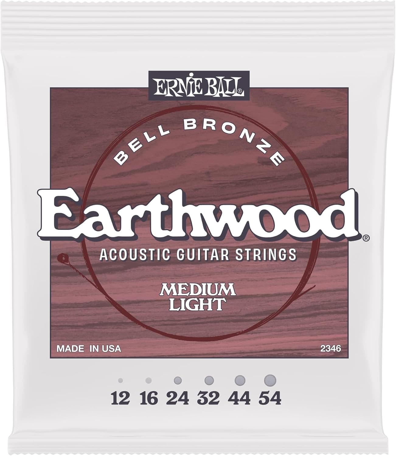 Ernie Ball Medium Light Earthwood Bell Bronze Acoustic Guitar Strings 12-54 - image 1 of 1