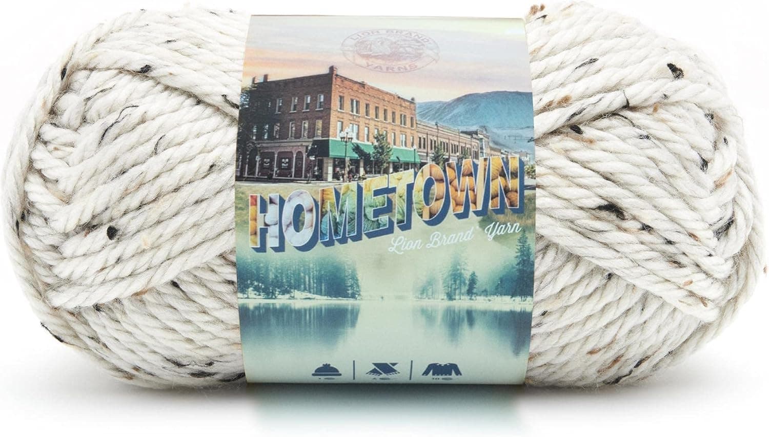 Lion Brand Yarn Hometown Yarn, Super-Bulky Yarn for Knitting, Crocheting, and Crafting, 1 Pack, Aspen Tweed - image 1 of 1
