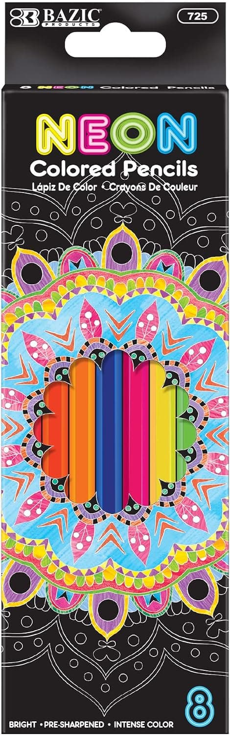 BAZIC 8 Neon Colored Pencils - image 1 of 1