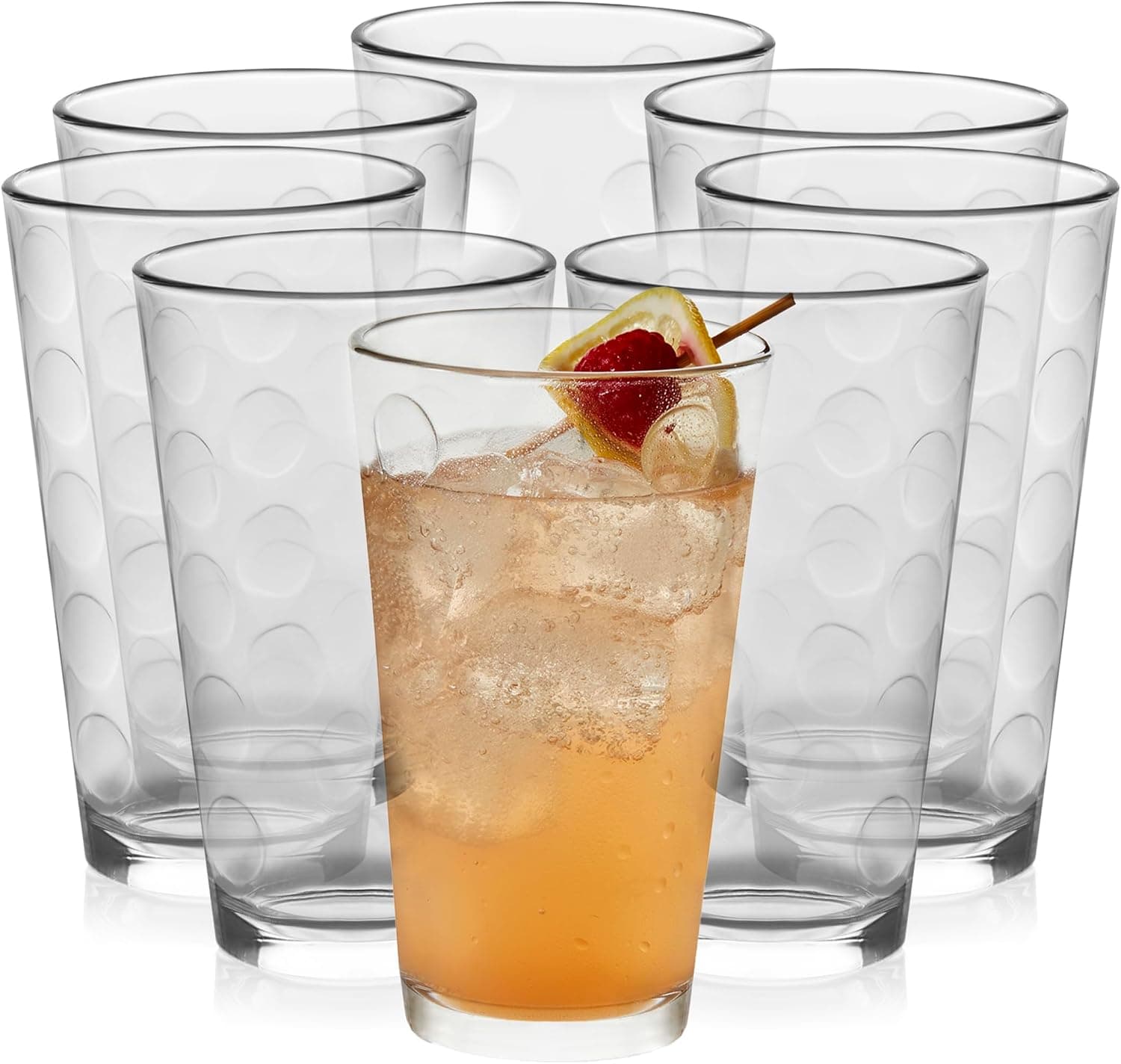 Libbey Reno Patterned Tumbler Glasses, 16-ounce, Set of 8 - image 1 of 1