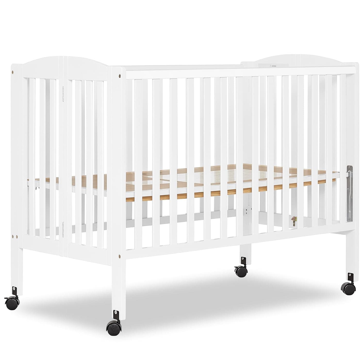 Dream On Me Full-Size 2-in-1 Folding Baby Crib in White, GreenGuard Gold & BSA, Portable, Patented Quick Folding System, Strong Wheels, 2 Adjustable Mattress Heights - image 1 of 1