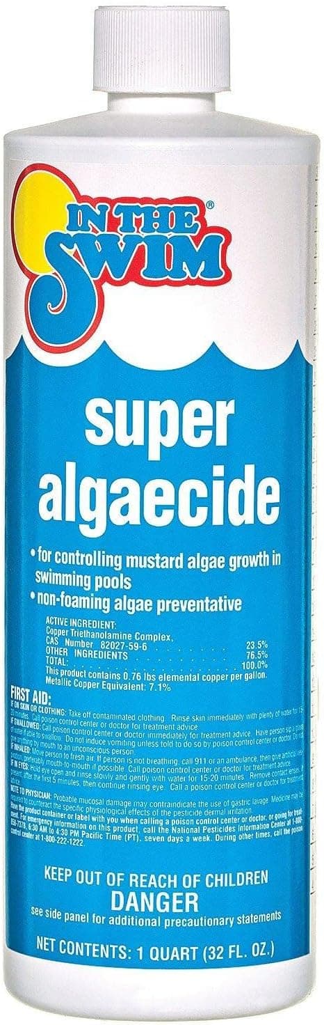 In The Swim Super Algaecide for Above Ground or Inground Swimming Pools – Low Odor, Non-Foaming Preventative for Yellow/Mustard Algae in Swimming Pools - 7.1% Chelated Copper – 1 Quart - image 1 of 1