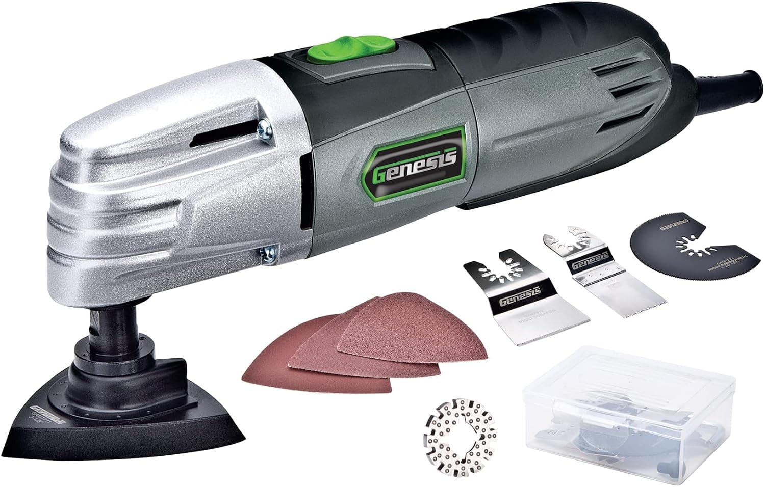 Genesis GMT15A 1.6 Amp Multi-Purpose Oscillating Tool and 19-Piece Universal Hook-And-Loop Accessory Kit with Storage Box - image 1 of 1