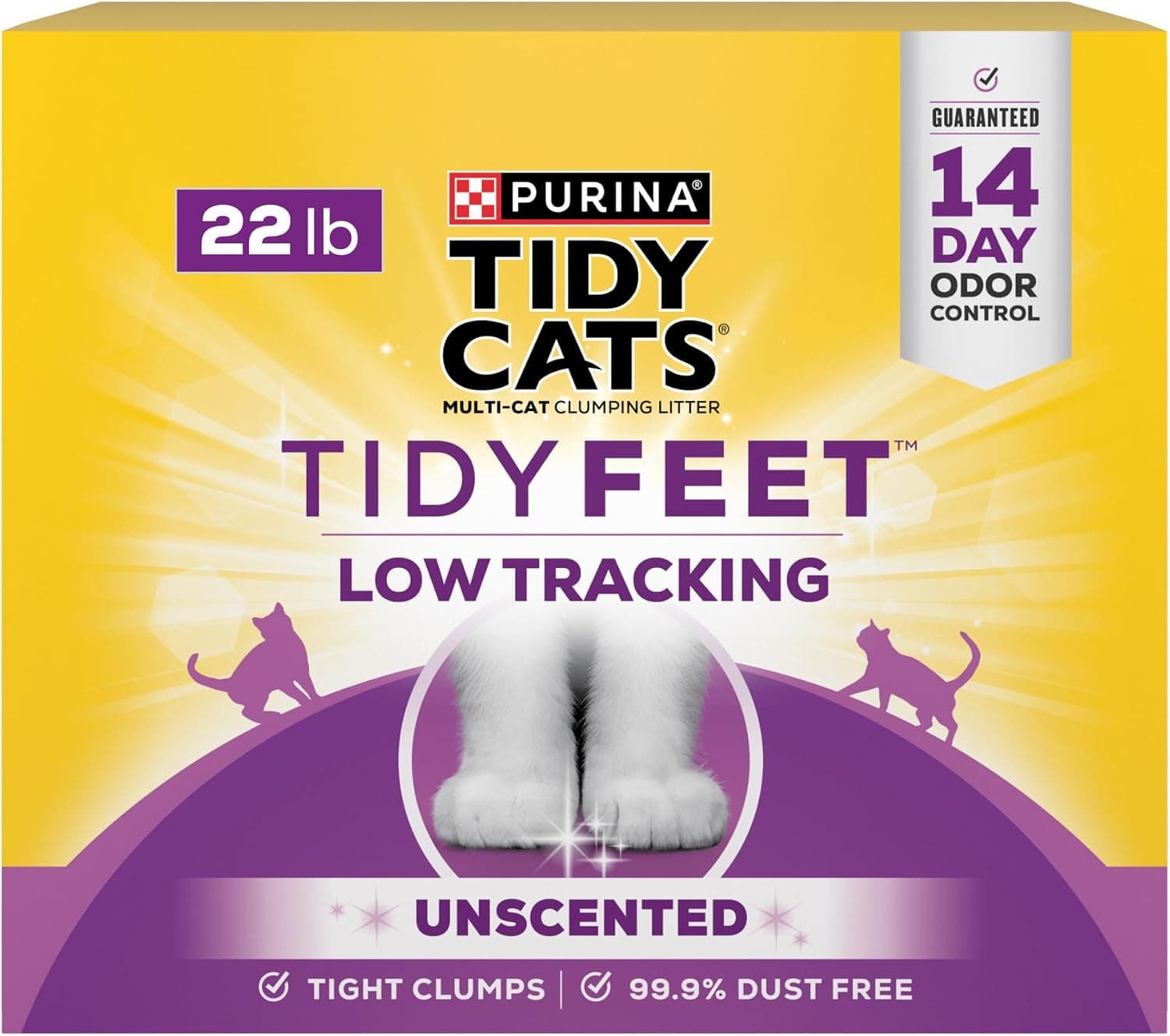 Purina Tidy Cats Tidy Feet Clumping Low Tracking Cat Litter with Odor Control – Unscented - 22 lb. Box - image 1 of 1