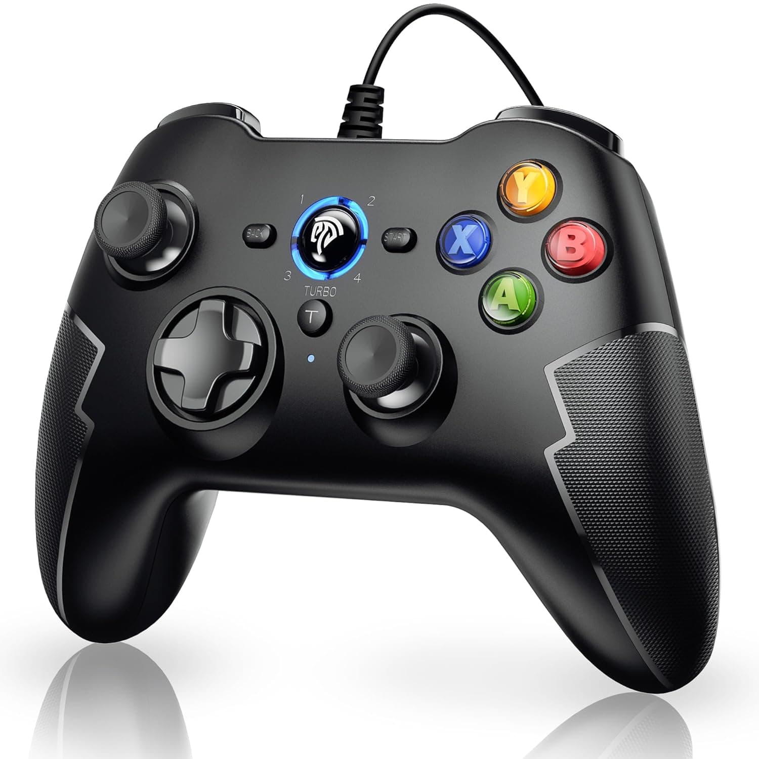 EasySMX Wired Gaming Controller,PC Game Controller Joystick with Dual-Vibration Turbo and Trigger Buttons for Windows PC/ PS3/ Android TV Box/Tesla(Black) - image 1 of 1