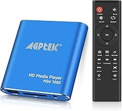 HDMI Media Player, Blue Mini 1080p Full-HD Ultra HDMI MP4 Player | for -MKV/RM/ MP4 / AVI etc- HDD USB Flash Drive/HDD and SD Card