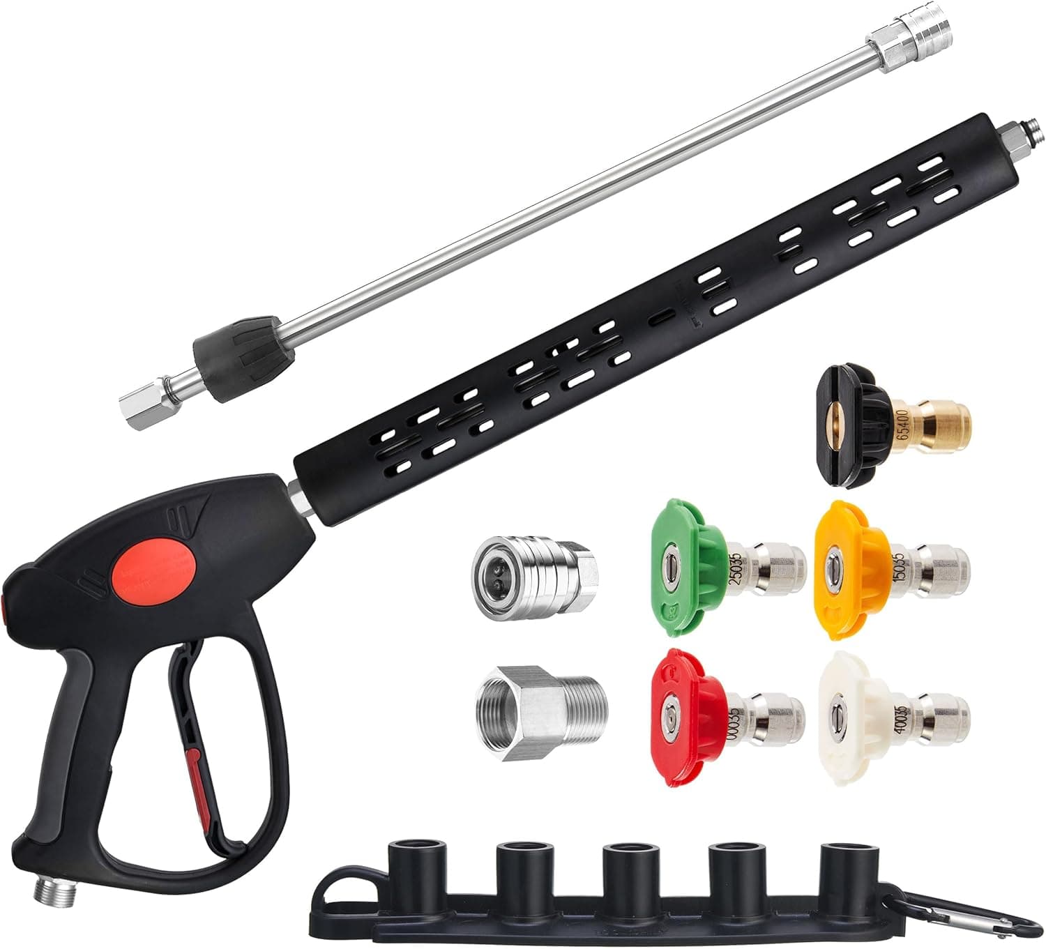 M MINGLE Replacement Pressure Washer Gun with Extension Wand, M22 15mm or M22 14mm Fitting, 5 Nozzle Tips, 40 Inch, 4000 PSI - image 1 of 1