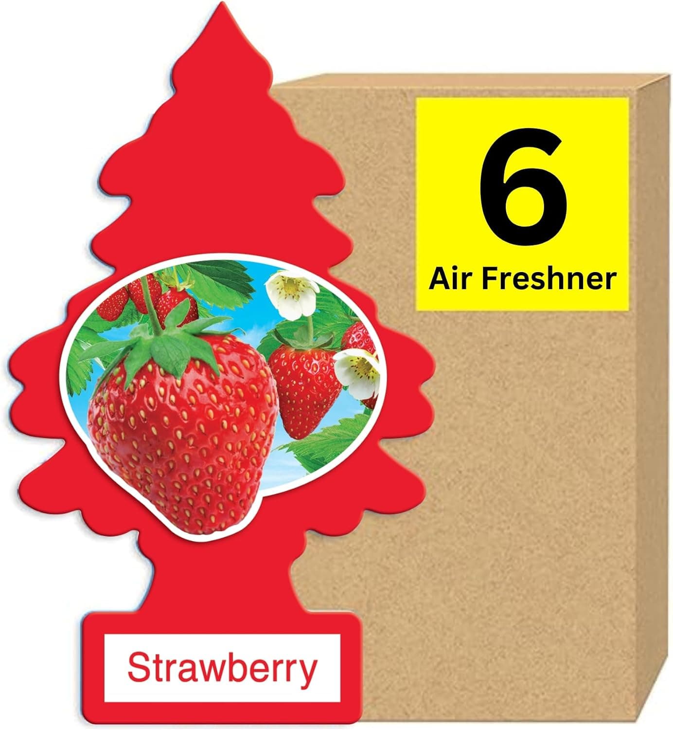 LITTLE TREES Car Air Freshener | Hanging Paper Tree for Home or Car | Strawberry | 6 Pack - image 1 of 1