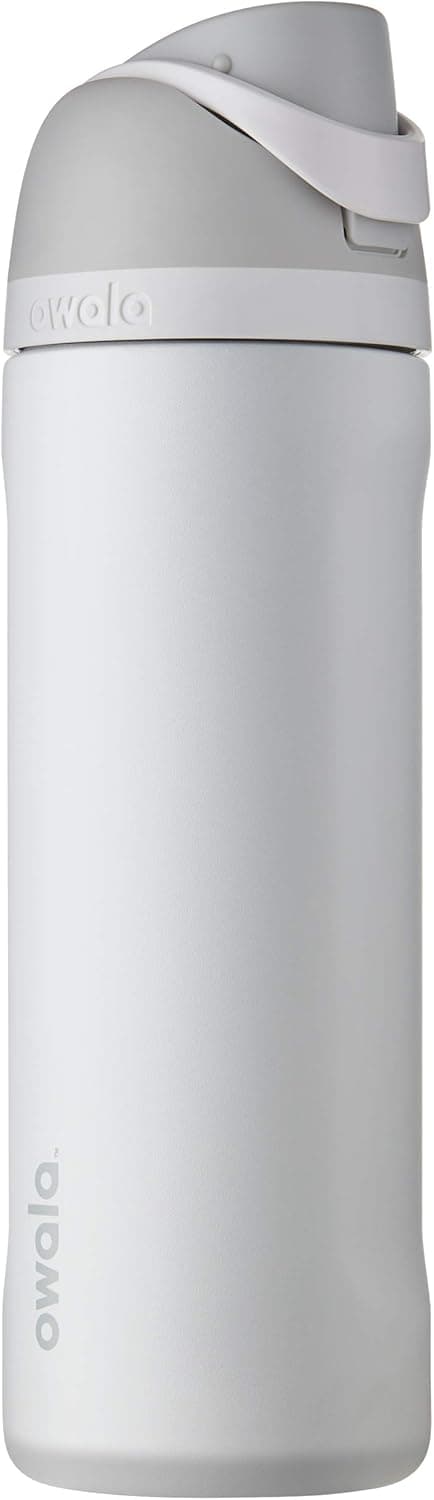 Owala FreeSip Insulated Stainless Steel Water Bottle with Straw, BPA-Free Sports Water Bottle, Great for Travel, 24 Oz, Shy Marshmallow - image 1 of 1