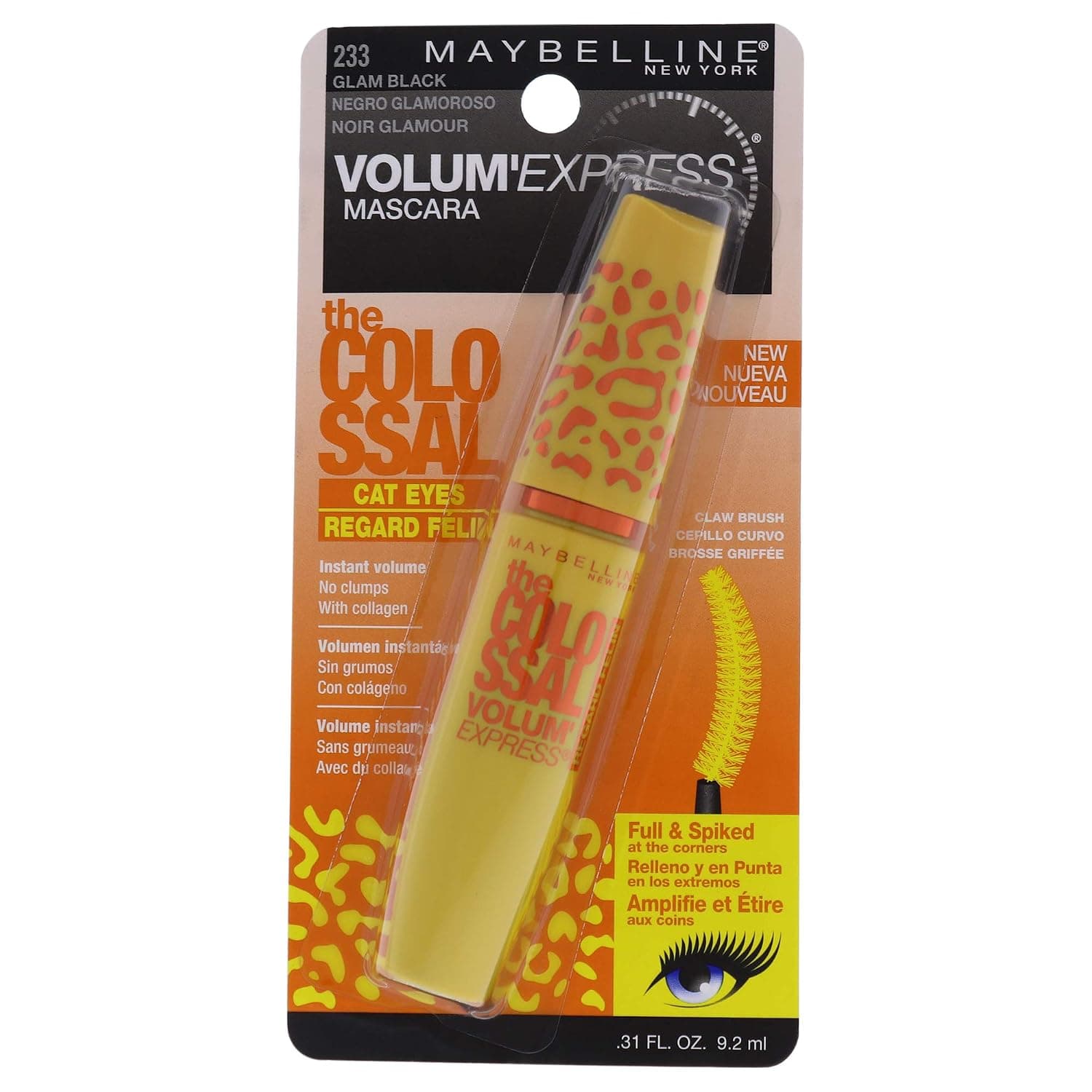 Maybelline New York Volume Express Colossal Cat Eyes Washable Mascara, Glam Black, 0.31 Fl Oz - image 1 of 1