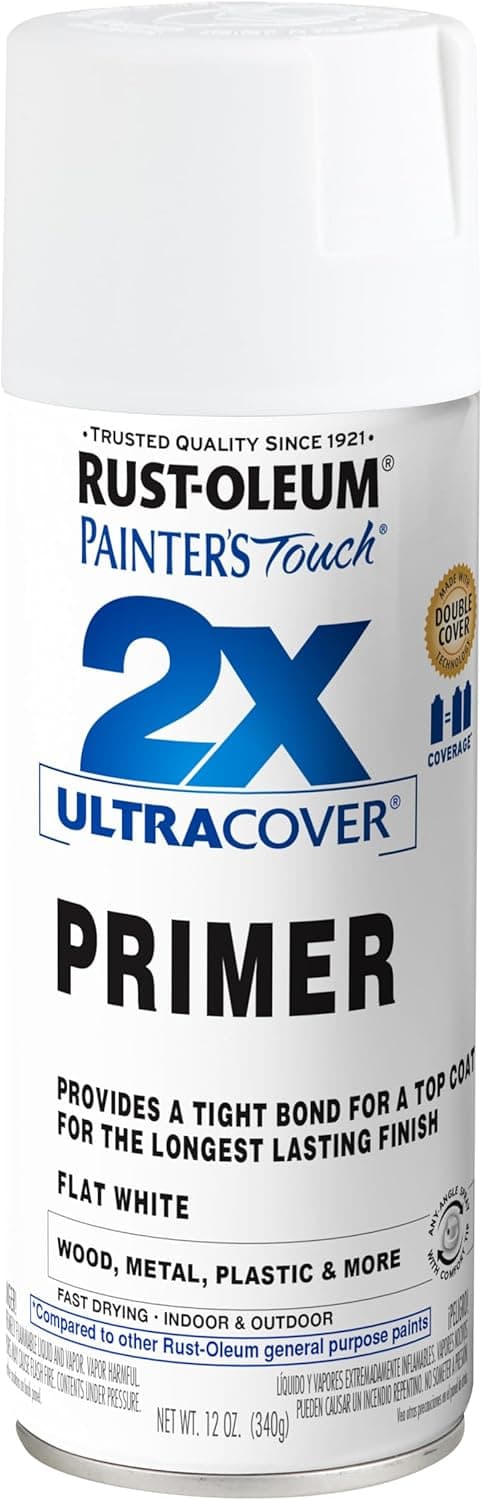 Rust-Oleum 334019 Painter's Touch 2X Ultra Cover Primer Spray, 12 oz, Flat White - image 1 of 1