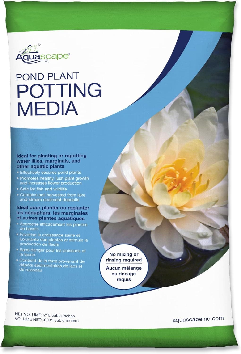 Aquascape Pond Plant Potting Media, Nutrient-Rich Aquatic Soil for Water Gardens, Supports Strong Root Growth, 215 Cubic Inches, 89002 - image 1 of 1