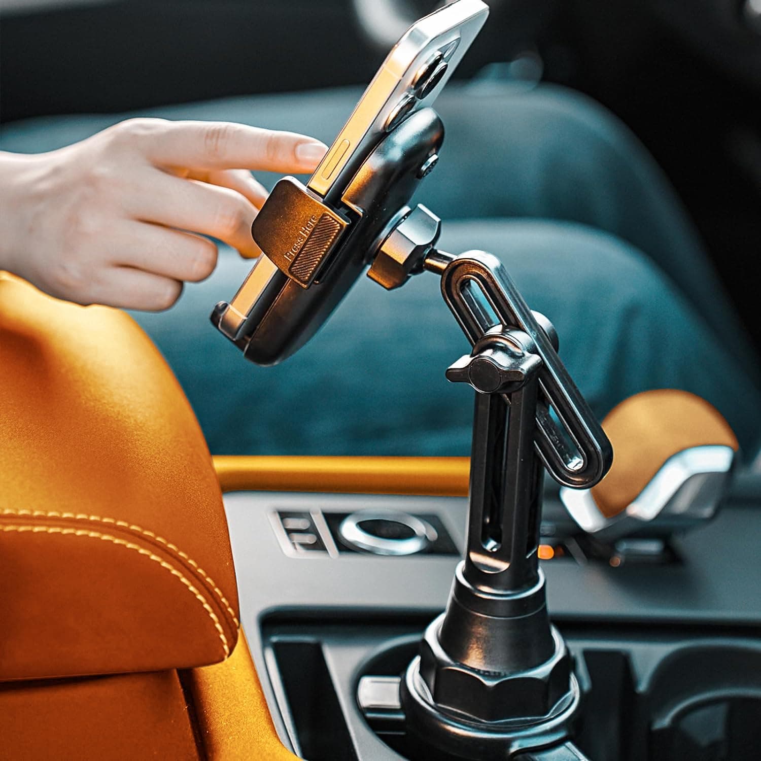 LISEN Upgraded Version Cup Phone Holder for Car 360° Adjustable Long Neck Car Phone Mount Golf Cart Phone Holder, Truck Jeep Accessories for iPhone 17 Air Pro Max Samsung Google and All 4-7'' Phone - image 1 of 1