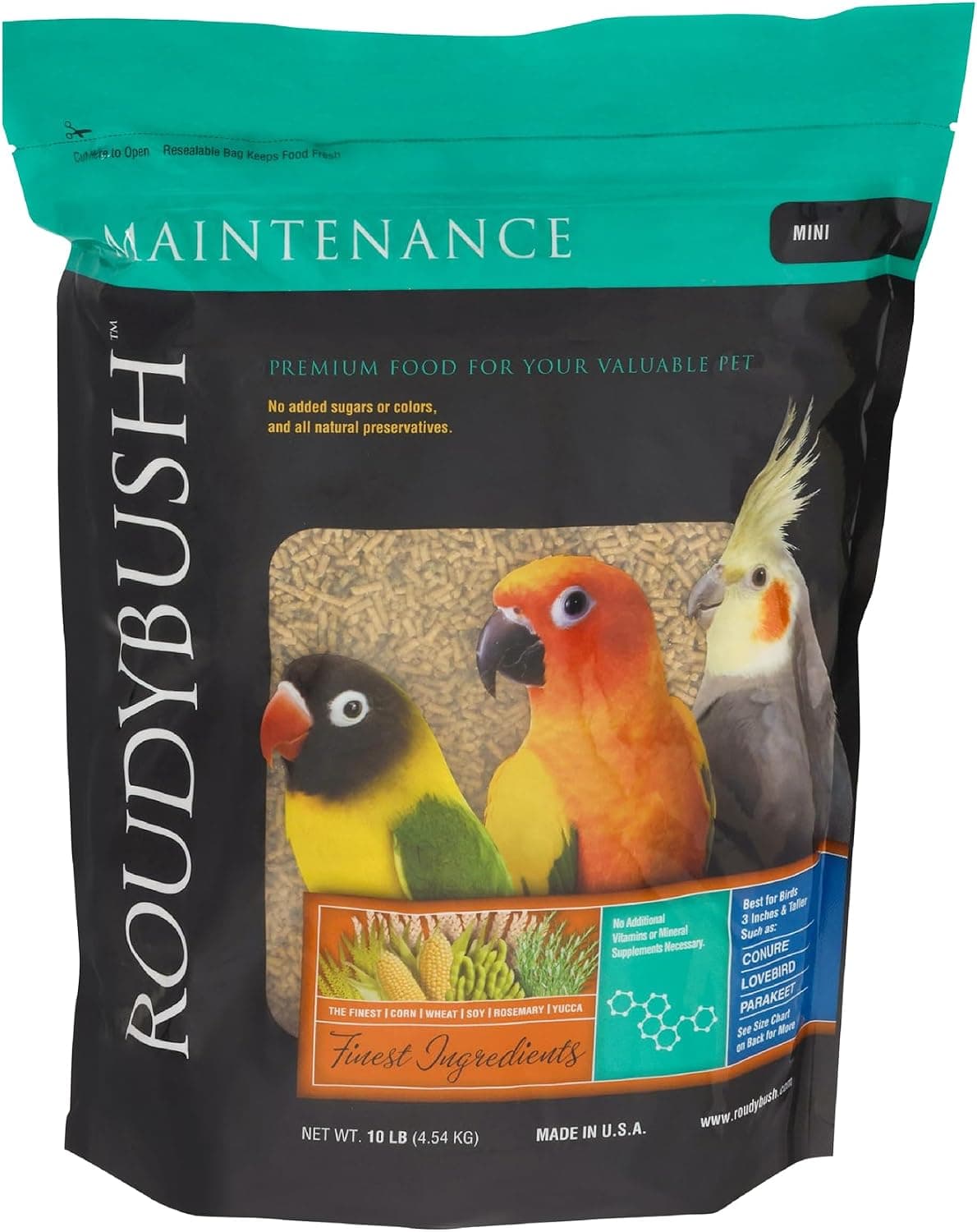 Roudybush Daily Maintenance Food for Birds - Scientifically Formulated Bird Feed - Bird Food Pellets w/Corn, Wheat, Soy & More - Nutritious & Healthy Feed for Birds (Mini, 10lb) - image 1 of 1