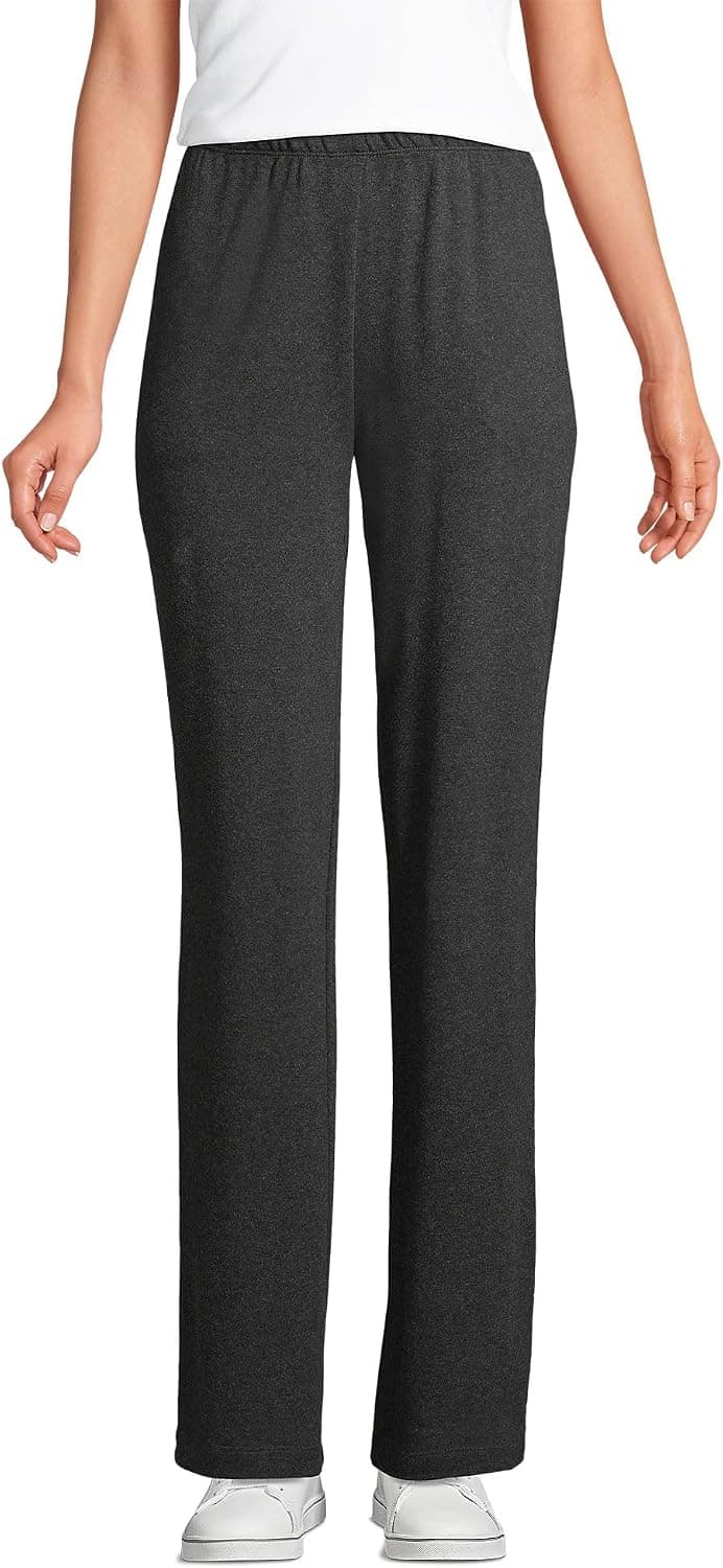 Lands' End Women's Relaxed Fit Sport Knit High Rise Pants - Soft Cotton Pull-On with Elastic Waist - image 1 of 1