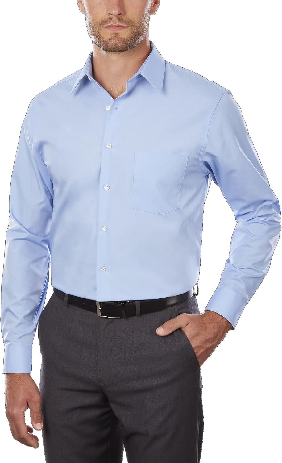 Van Heusen Men's Dress Shirt Regular Fit Poplin Solid - image 1 of 1