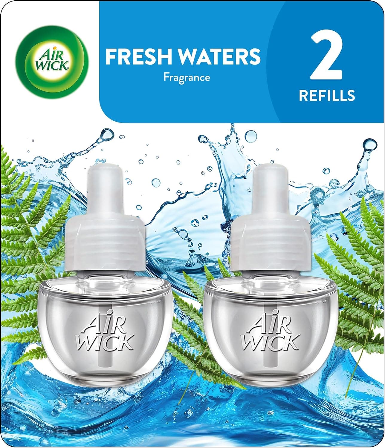 Air Wick, Plug in Scented Oil 2 Refills, Fresh Waters, 1.34 Oz (Pack of 2) - image 1 of 1