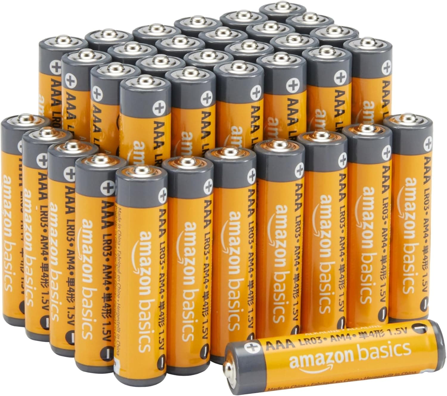 Amazon Basics AAA Alkaline High-Performance Batteries, 1.5 Volt, 10-Year Shelf Life, 36 Count (Pack of 1) - image 1 of 1