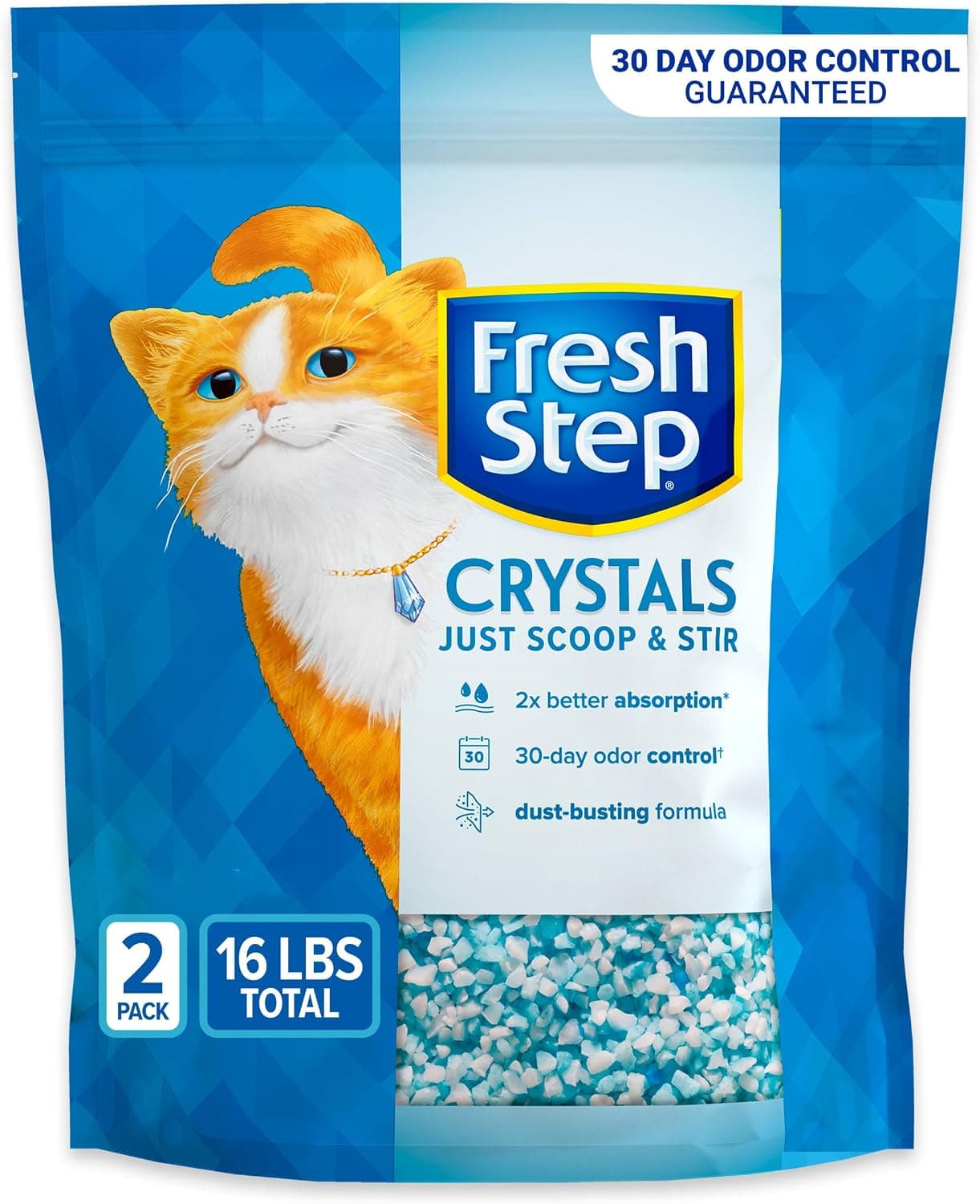 Fresh Step Crystals, Premium Cat Litter, Scented, 8 Pounds, Pack of 2 (Package May Vary) - image 1 of 1