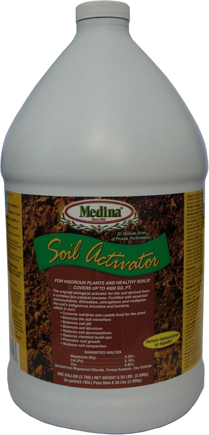 Medina Liquid Soil Activator - Liquid Fertilizer for Indoor & Outdoor Plants - Promotes Root Growth, Balances Soil Compaction - Ideal Plant Food for Houseplants - Covers up to 4000 Sq. Ft. - 1 Gal - image 1 of 1
