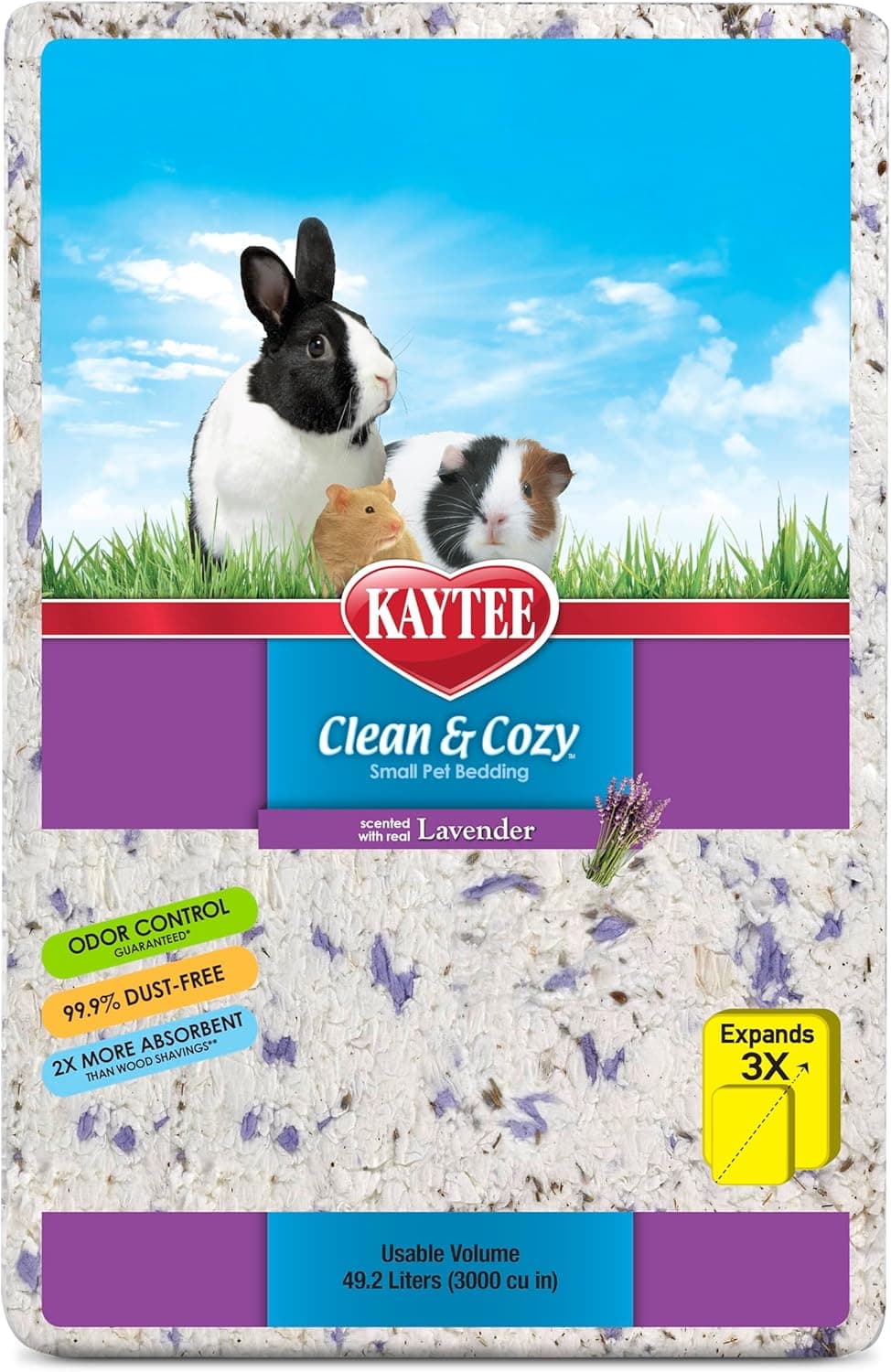 Kaytee Clean & Cozy Lavender Paper Bedding For Pet Guinea Pigs, Rabbits, Hamsters, Gerbils, and Chinchillas, 49.2 Liters - image 1 of 1