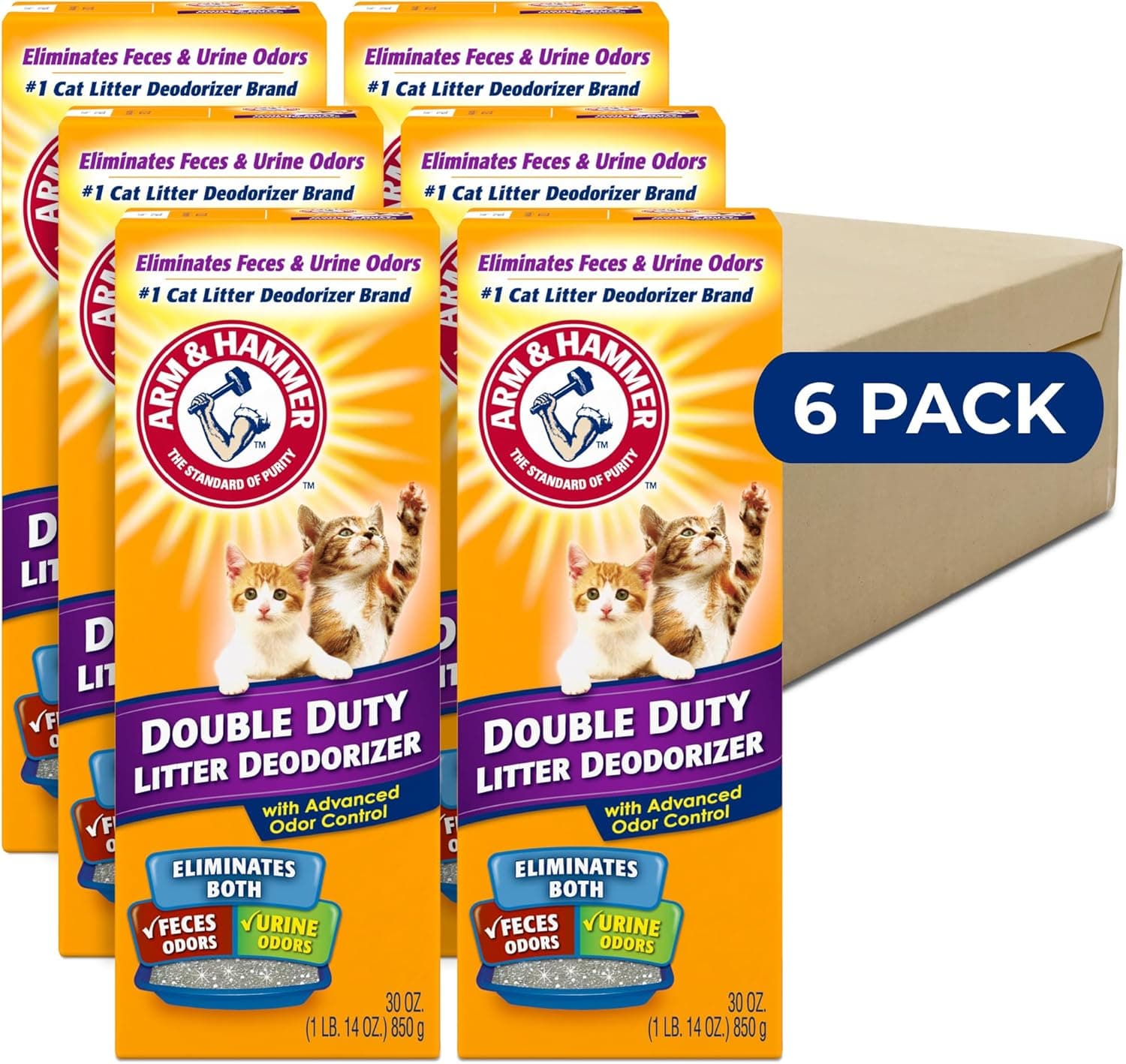 ARM & HAMMER Cat Litter Deodorizer Double Duty, 30 oz, 6 Pack - image 1 of 1