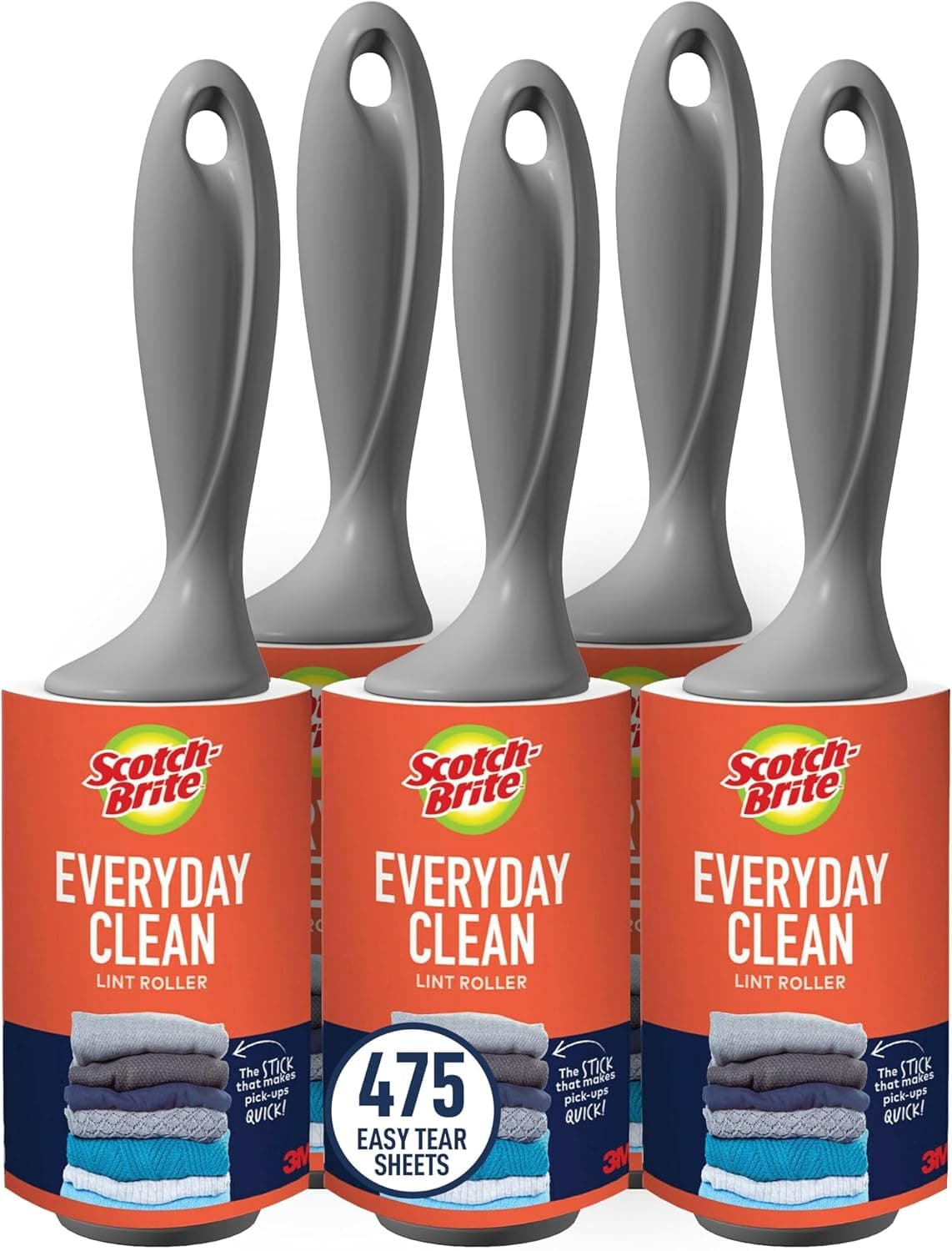 Scotch-Brite™ Everyday Clean Lint Roller Combo Pack 836RS-95-5pka, 1 pack per case - image 1 of 1