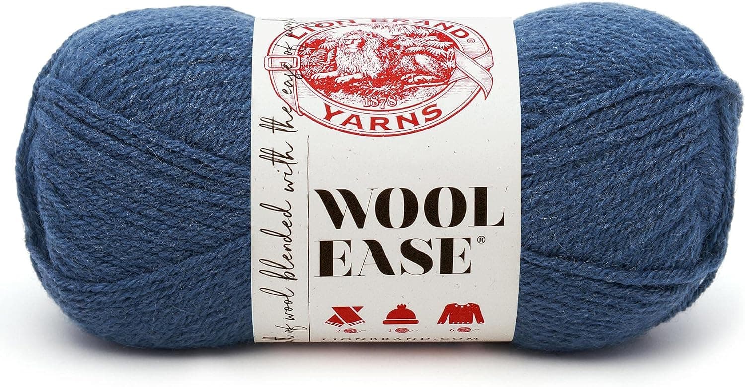 Lion Brand Yarn Wool-Ease Yarn, Worsted-Weight Yarn for Knitting and Crocheting, 1 Pack, Denim - image 1 of 1