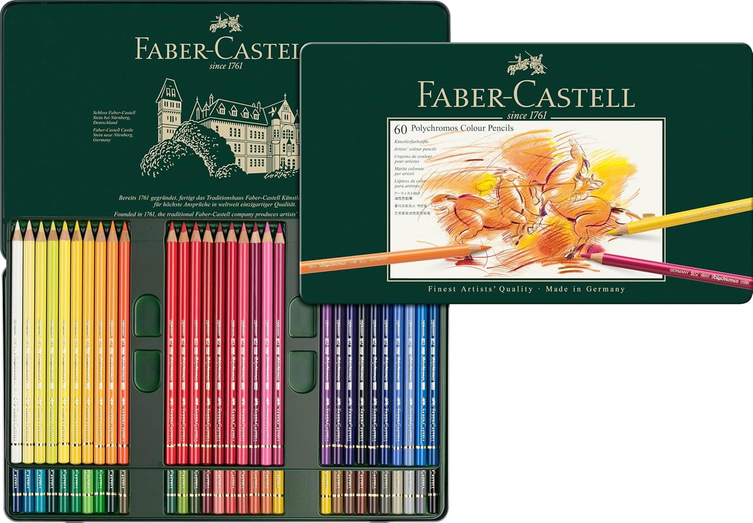 Faber-Castell Polychromos Artists' Color Pencils - Tin of 60 Colors - Premium Quality Artist Pencils - image 1 of 1