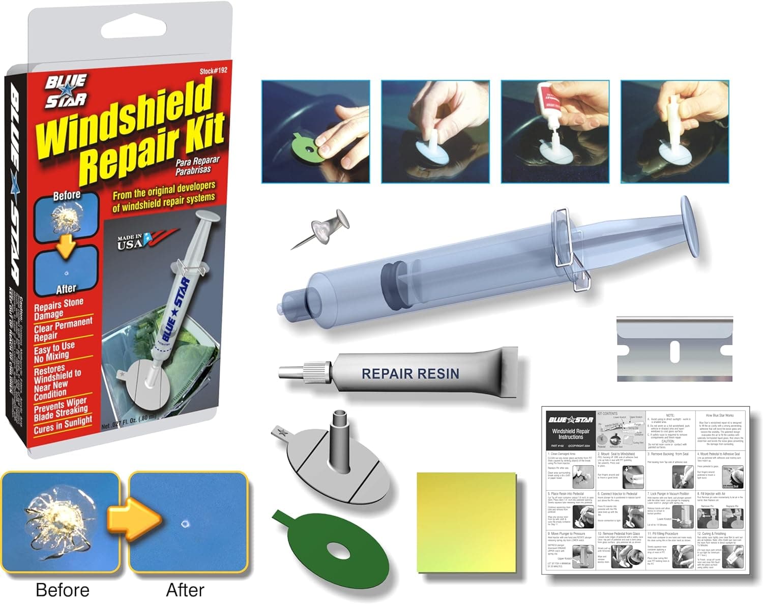 Blue-Star Windshield Repair Kit, .027 fl oz - image 1 of 1
