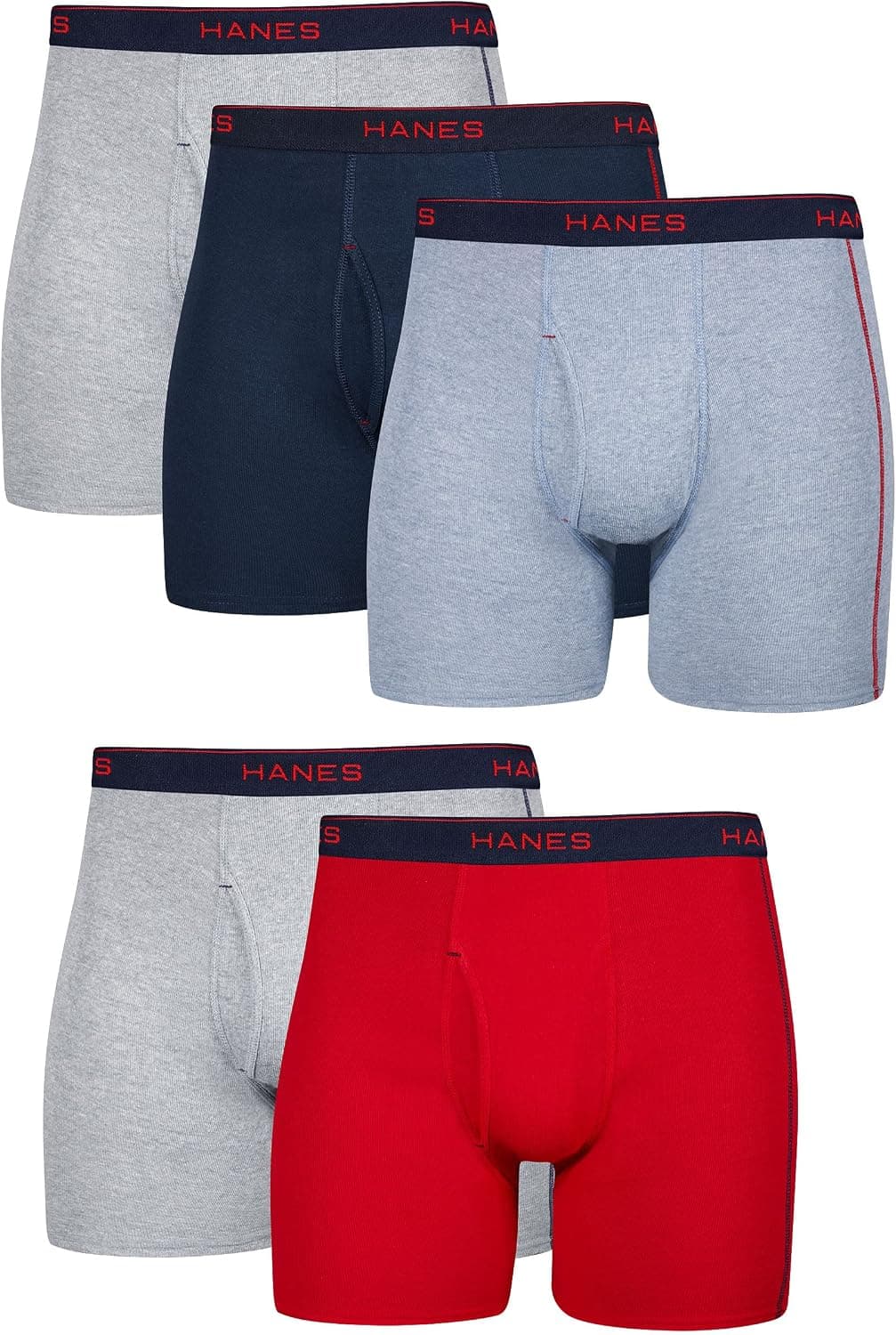 Hanes Men's Underwear Boxer Briefs Pack, Cool & Breathable Cotton Underwear for Men, No-Ride-Up, Moisture Wicking - image 1 of 1