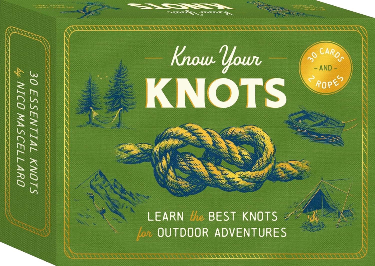 Know Your Knots: Learn the best knots for outdoor adventures - 30 cards and 2 ropes - image 1 of 1