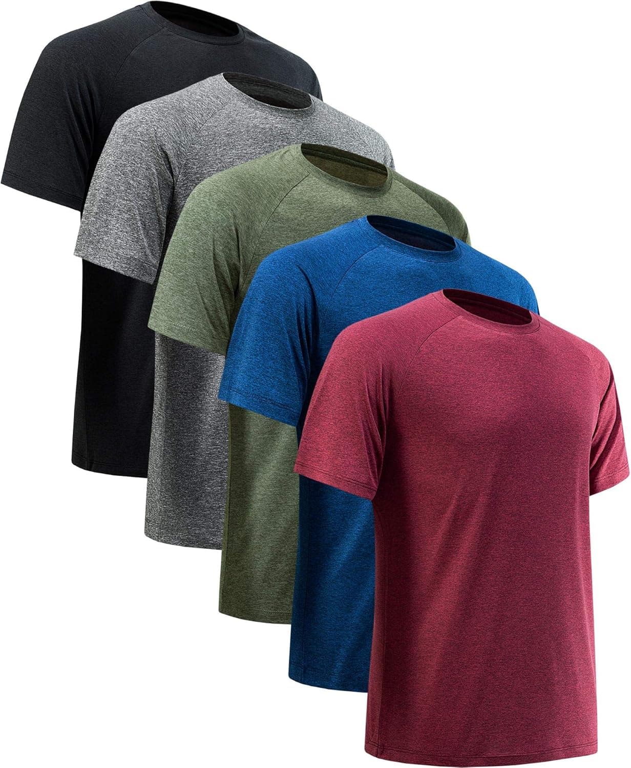 Workout Shirts for Men Short Sleeve Quick Dry Athletic Gym Active T Shirt Moisture Wicking - image 1 of 1