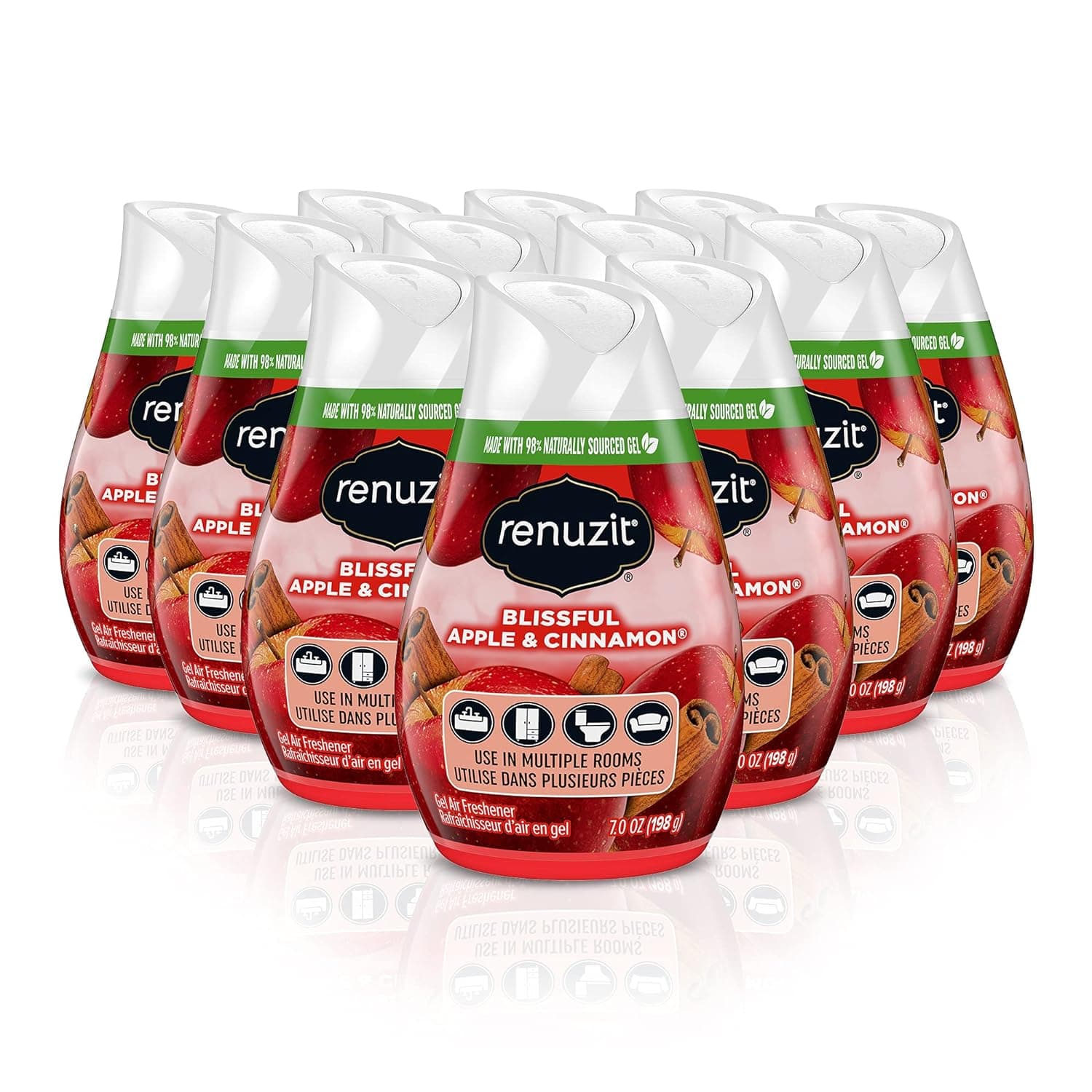 Renuzit - 1717587 Blissful Apple & Cinnamon Adjustable Gel Air Freshener, 7oz Cone (Pack of 12) - image 1 of 1