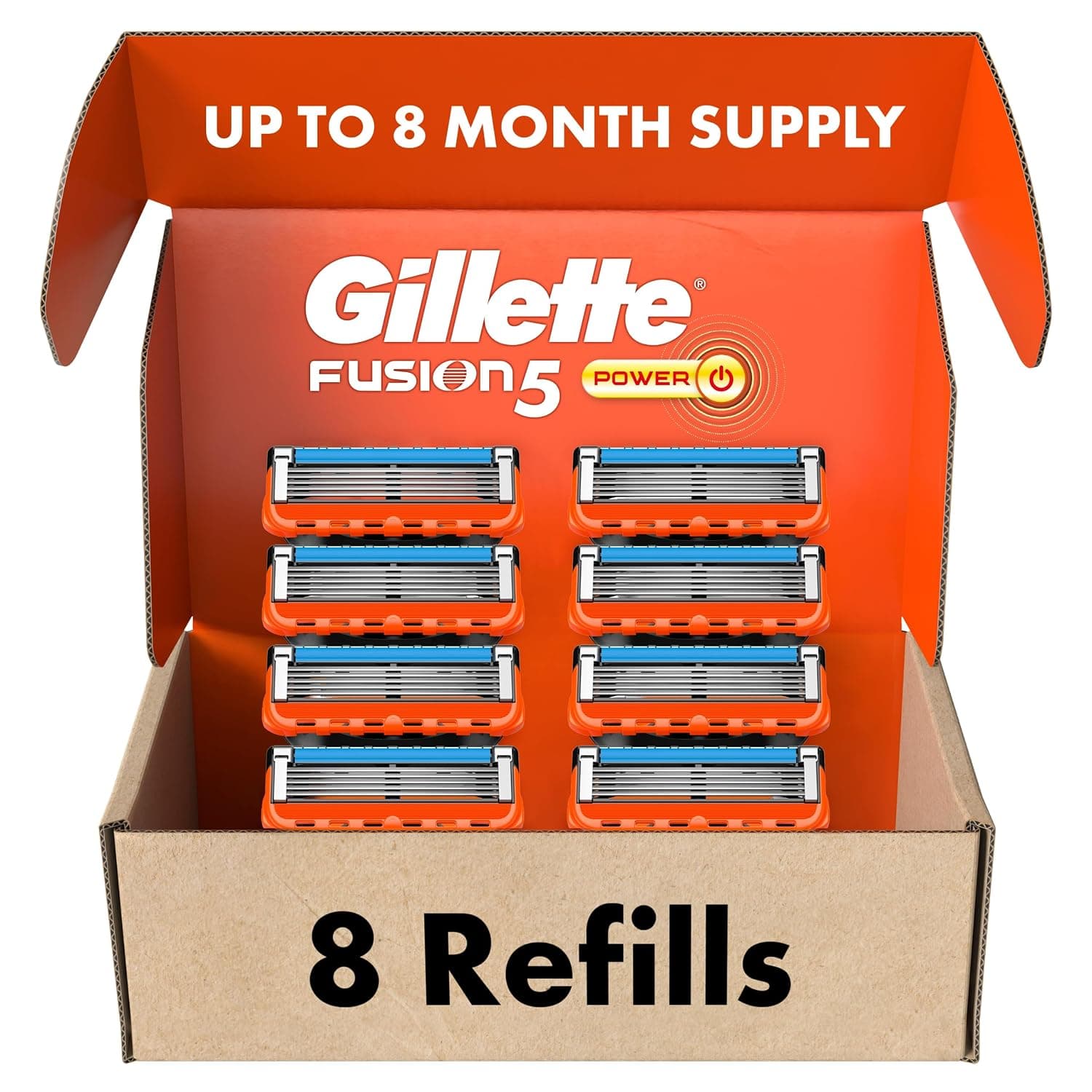 Gillette Fusion5 Power Razor Blades for Men, 5-Blade Razor Refills, 8 Count - image 1 of 1