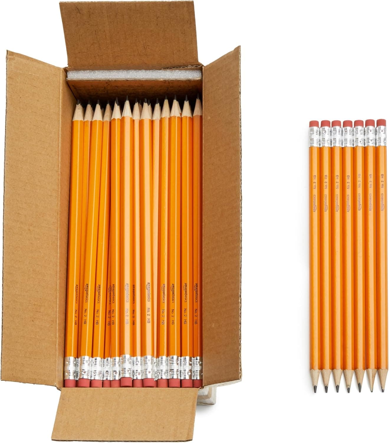 Amazon Basics Wood-Cased #2 Pencils, Pre-sharpened, HB Lead Bulk Box, 150 Count, Yellow - image 1 of 1