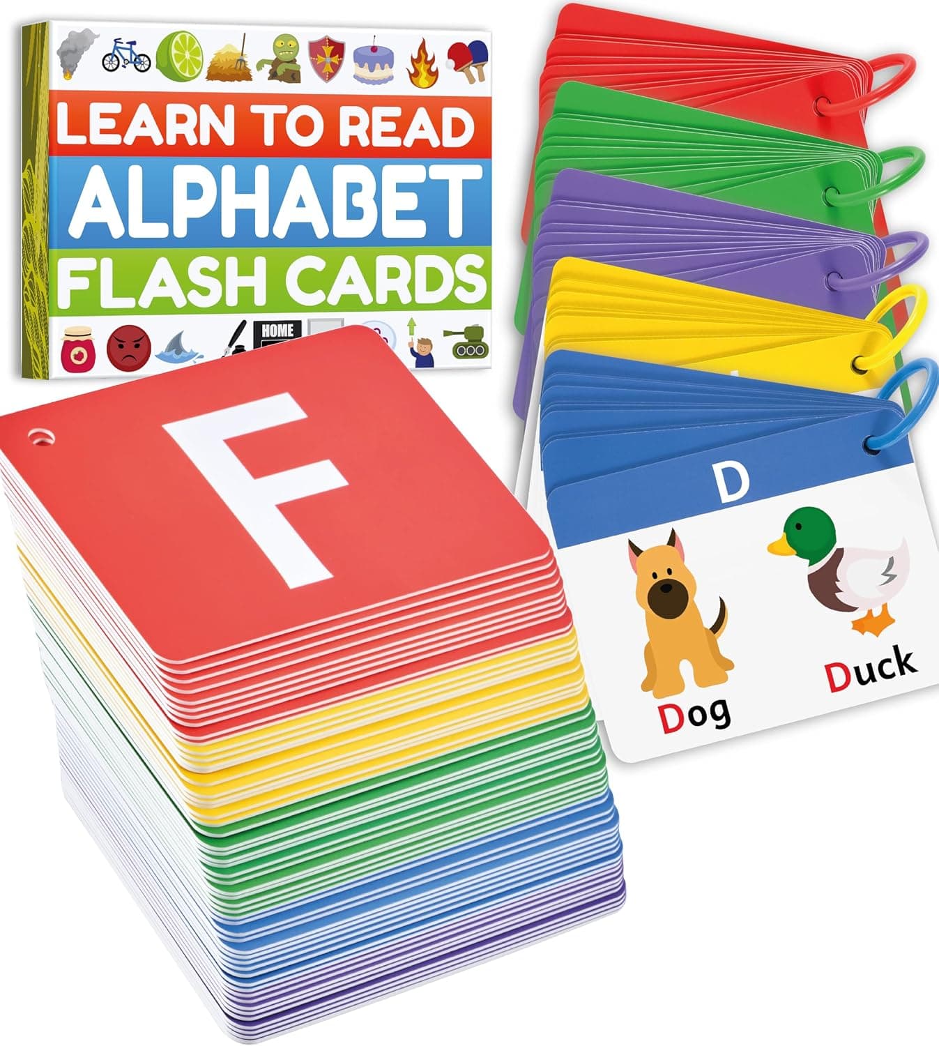 Alphabet Flash Cards - Thick ABC Flash Cards for Kids Ages 3-6 - Lowercase & Uppercase Letter Recognition Learning Game - image 1 of 1