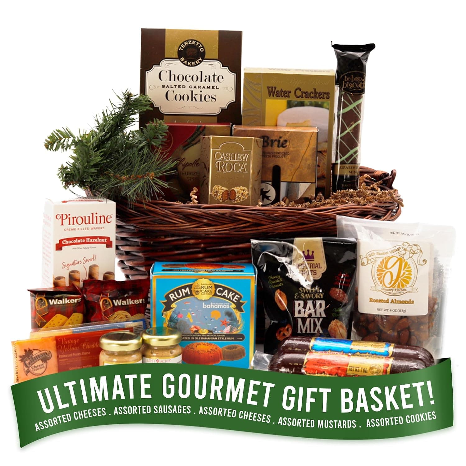 Gift Basket Village - Meat and Cheese Basket, Charcuterie Food, Sausage, Summer Sausage, and Cheese Selection for Christmas - Large, 10 Pounds - Gourmet Cheese, Meat, Cheese and More - Pack of 1 - image 1 of 1