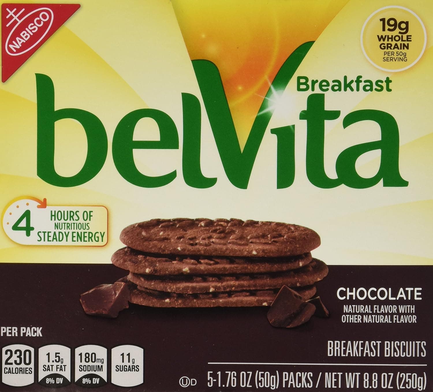 Belvita Whole Grain Chocolate Breakfast Biscuits, 8.8 Ounce (Pack of 5) - image 1 of 1