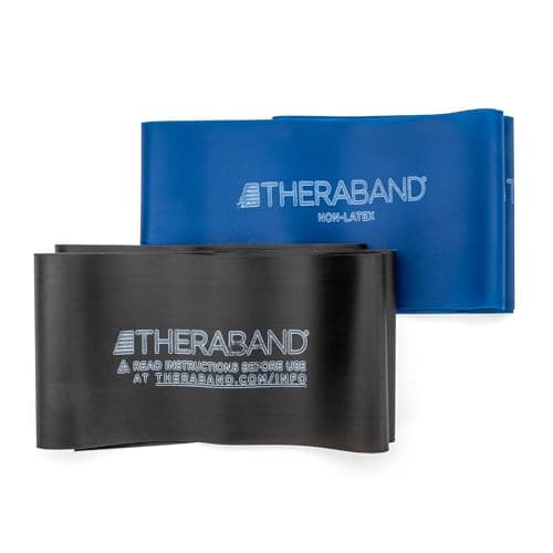 THERABAND Resistance Bands Set, Advanced Kit, Blue, Black, Non-Latex Elastic Bands for Exercise & Physical Therapy, Strength Training Bands for Upper & Lower Body Fitness - image 1 of 1