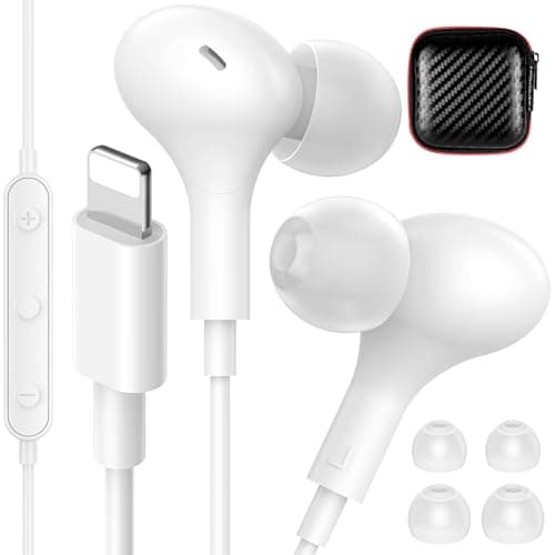 iMangoo for Apple MFi-Certified Soft Headphones for Lightning Wired Earbuds