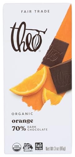 Theo Orange Organic Dark Chocolate Bar, 70% Cacao, 1 Bar | Vegan, Fair Trade - image 1 of 1