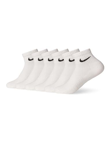 Nike Unisex Everyday Cushioned Training Ankle Socks (6 Pairs), White/Black, Medium - image 1 of 5