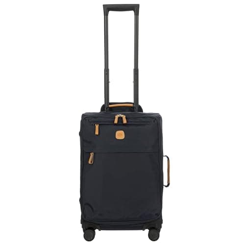Bric's X-Travel 21” Carry-On Spinner – Luxury Softside Luggage with 360° Wheels, Recycled Water-Resistant Fabric, Interior Pockets, and Leather Details – Navy - image 1 of 1