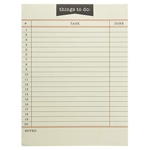 Graphique Library Card To-Do List Notepad | 150 Tear-Away Sheets | Task Planner | Daily Organizer | Memo Writing Pad | Priority Checklist | Undated | 6” x 8” - image 1 of 4