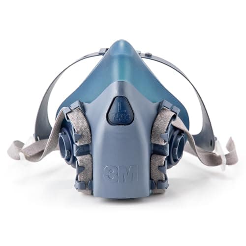 3M Reusable Respirator Half Facepiece 7502, NIOSH, 3M Cool Flow Valve, Dual Airline Supplied Air Compatible, Integrated Dropdown Suspension, Bayonet Connections, For Chemical Handling, Painting, Med - image 1 of 1