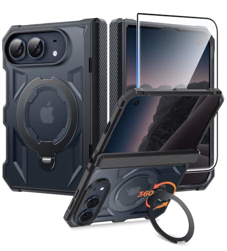 FNTCASE for iPhone Duo Case with 360 Spin Magnetic Stand, Hinge Protection | Screen Protector, Compatible with MagSafe, Heavy Duty Military-Grade Drop Protection, Grip Ring Kickstand, Shockproof Rugged - image 1 of 7
