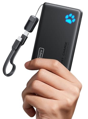INIU Portable Charger, Ultra Slim 45W Fast Charging with Attached USB C Cable, Flight-Safe 10000mAh PD Power Bank Battery Pack, Travel Essential Phone Powerbank for iPhone 17 16 Samsung S25 Google etc - image 1 of 1