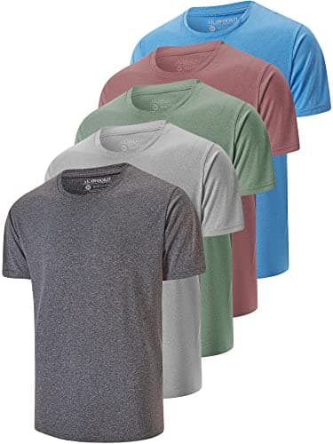 5 Pack Men's Dry Fit T Shirts Athletic Running Gym Workout Short Sleeve Tee Shirts for Men (US, Alpha, Large, Regular, Regular, Set 4) - image 1 of 6